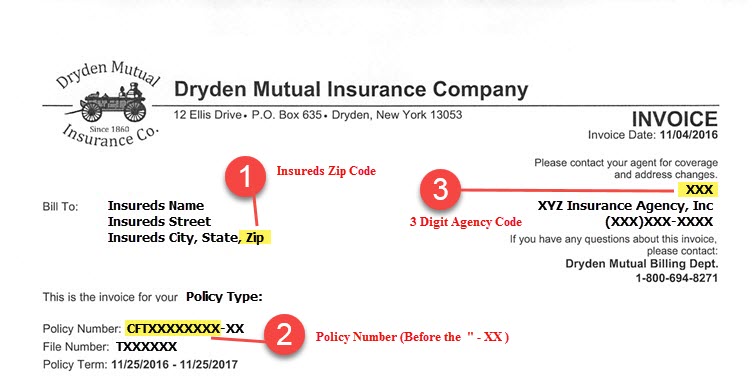 Pay My Bill Dryden Mutual Insurance Company